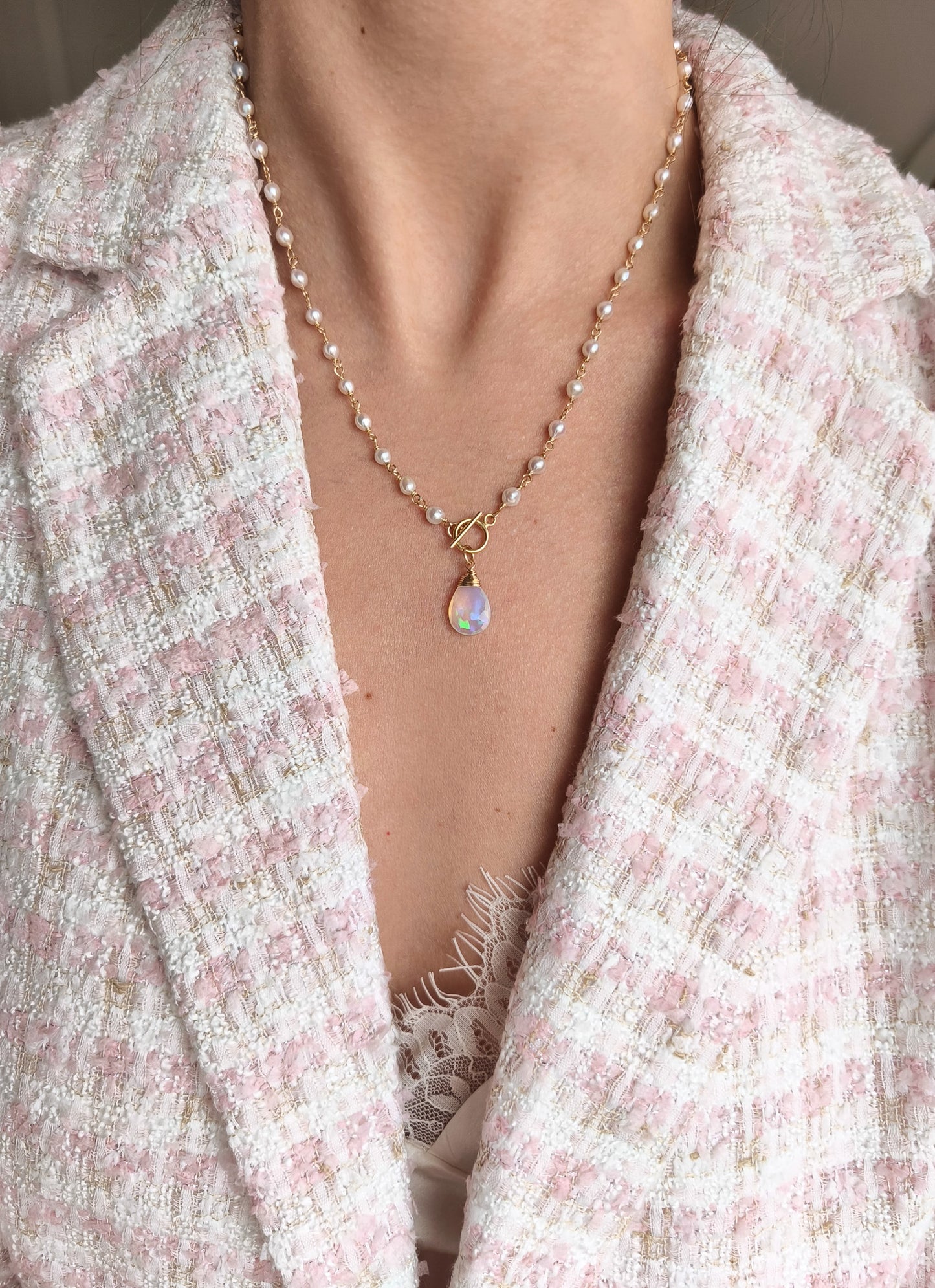 Perlenkette mit Opal