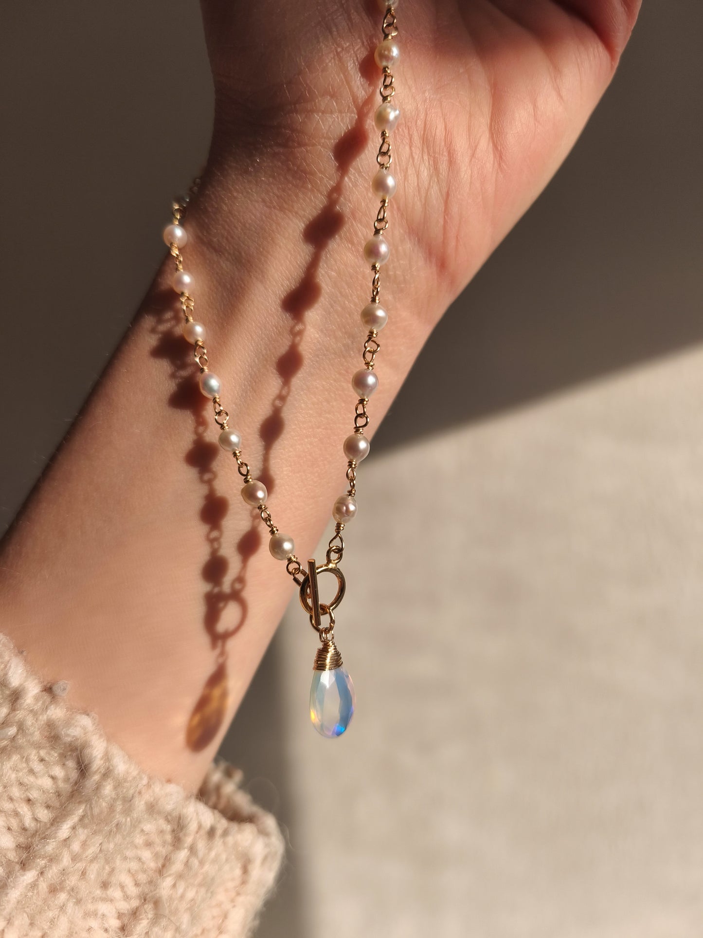 Perlenkette mit Opal