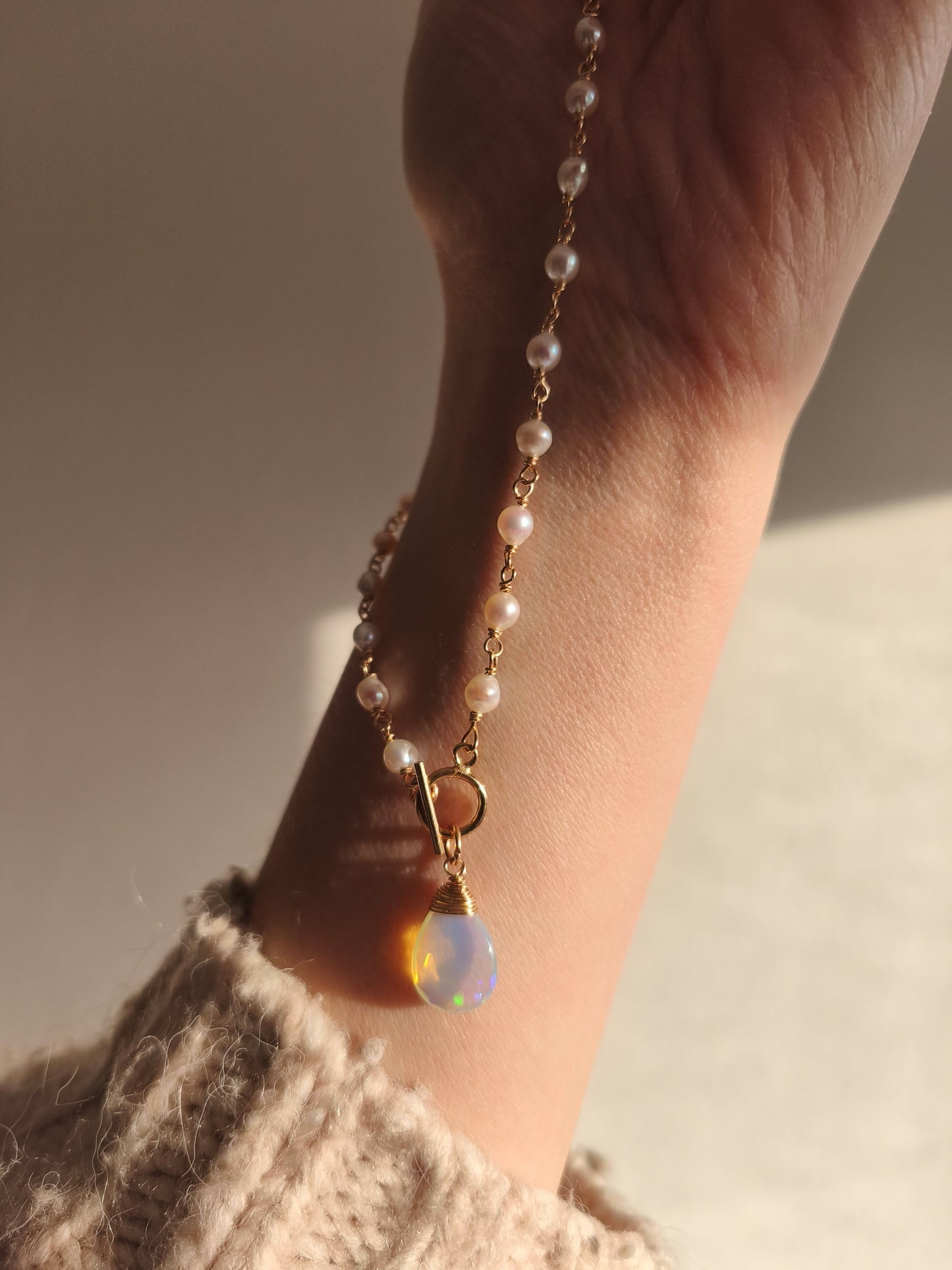 Perlenkette mit Opal