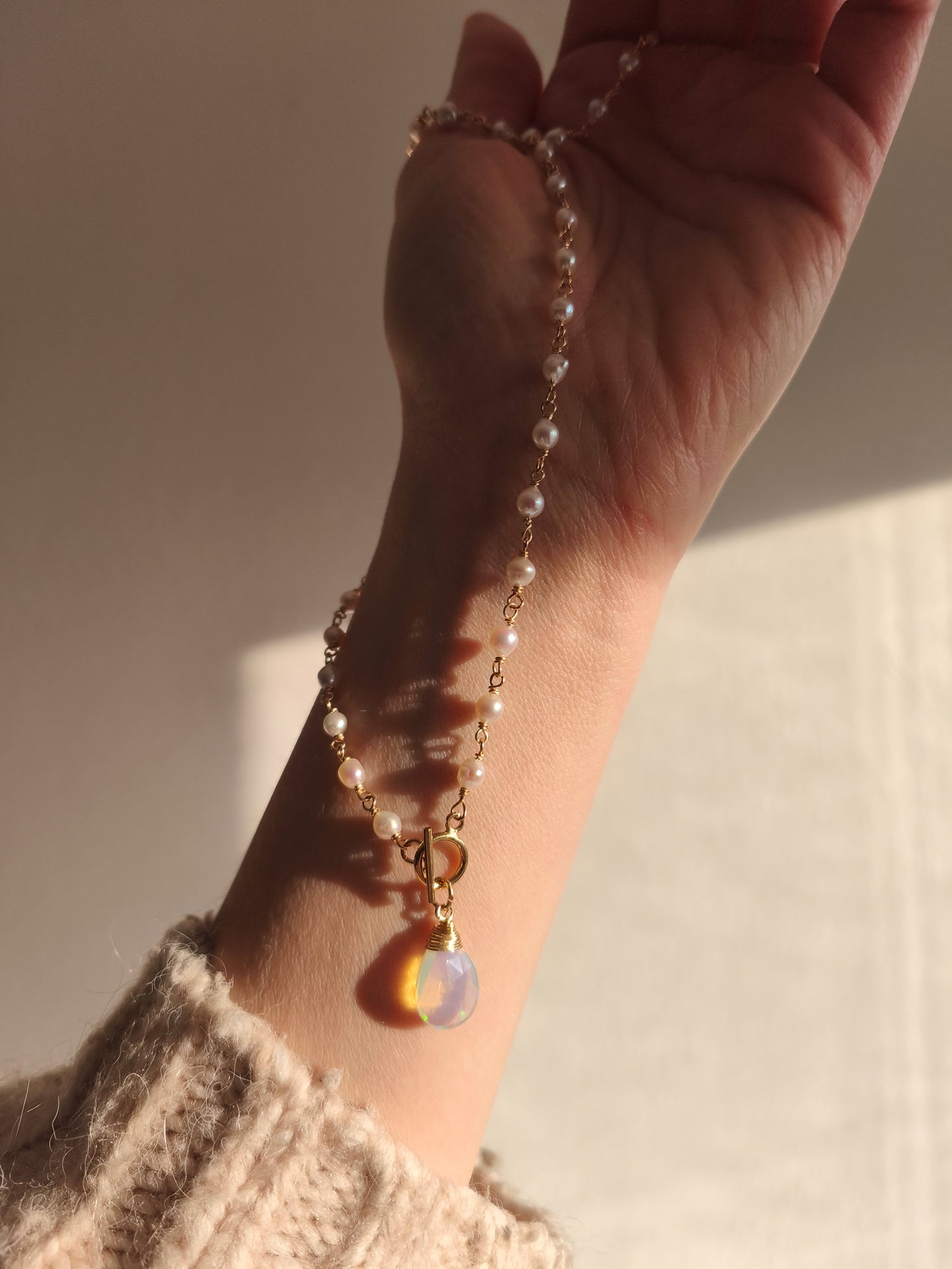 Perlenkette mit Opal
