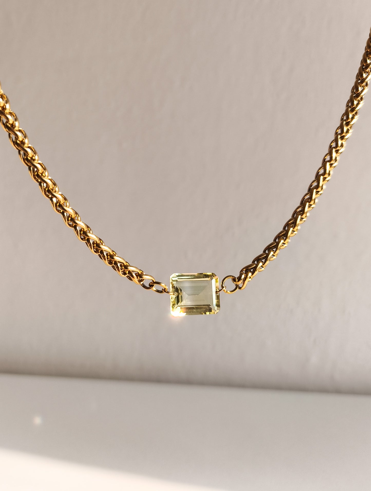 Lemon quartz necklace