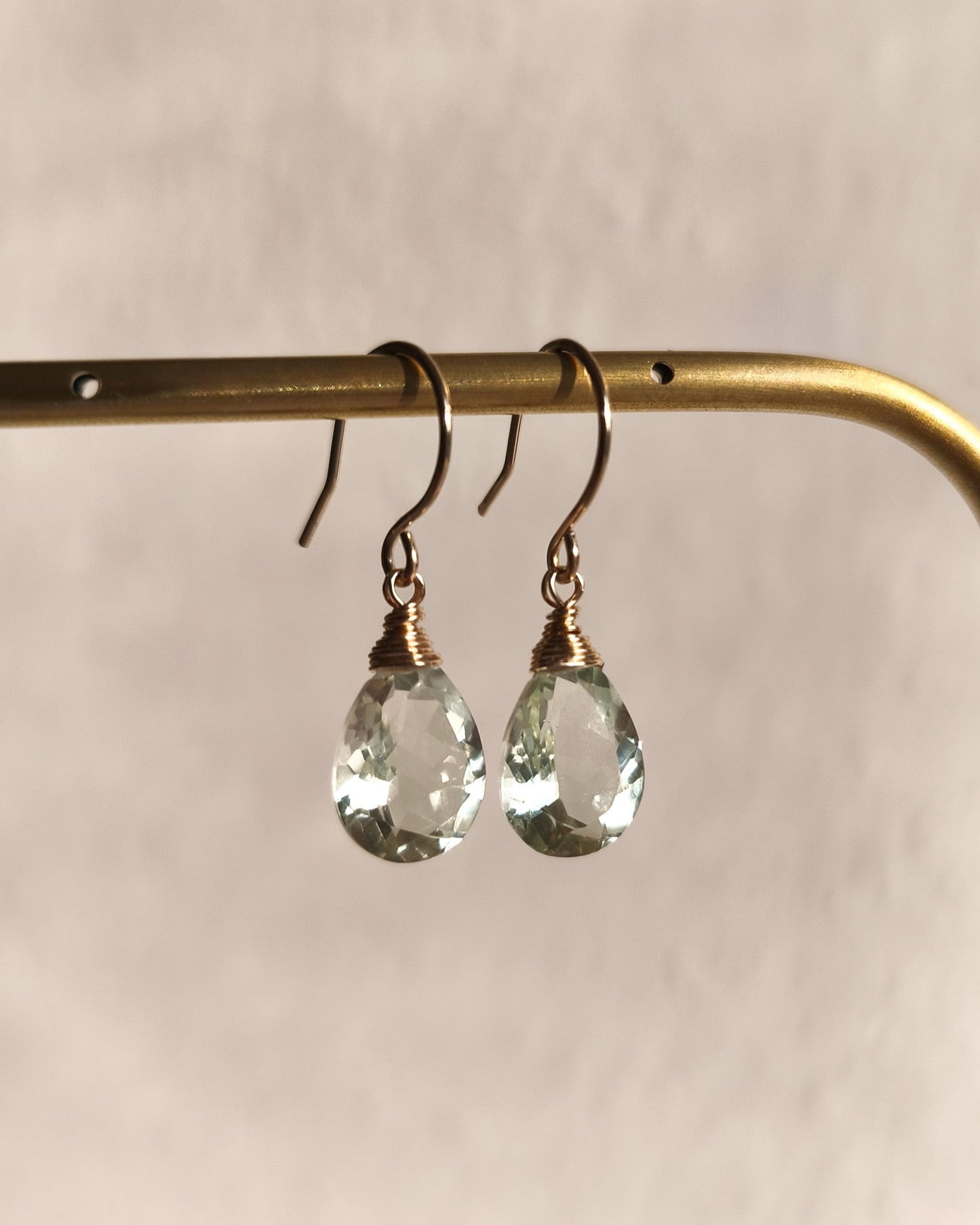 Drop earrings - green amethyst