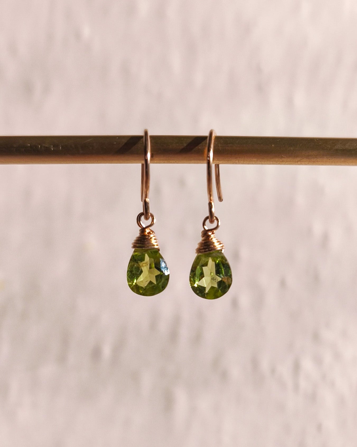 Peridot drop earrings