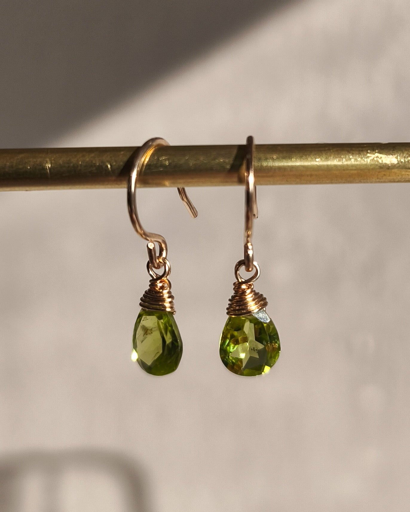 Peridot drop earrings