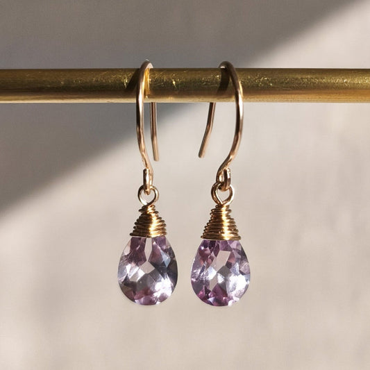 Amethyst drop earrings