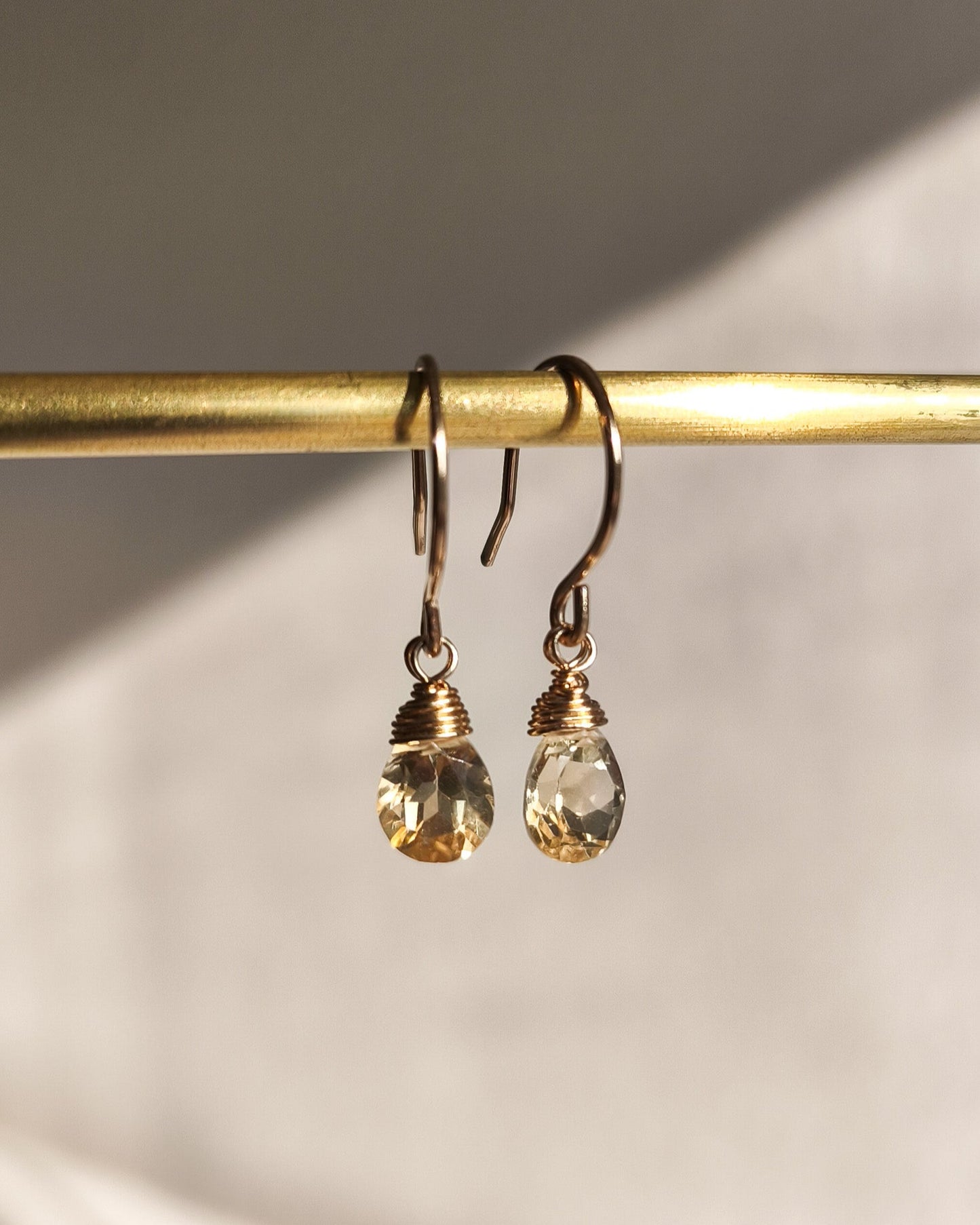 Citrine drop earrings
