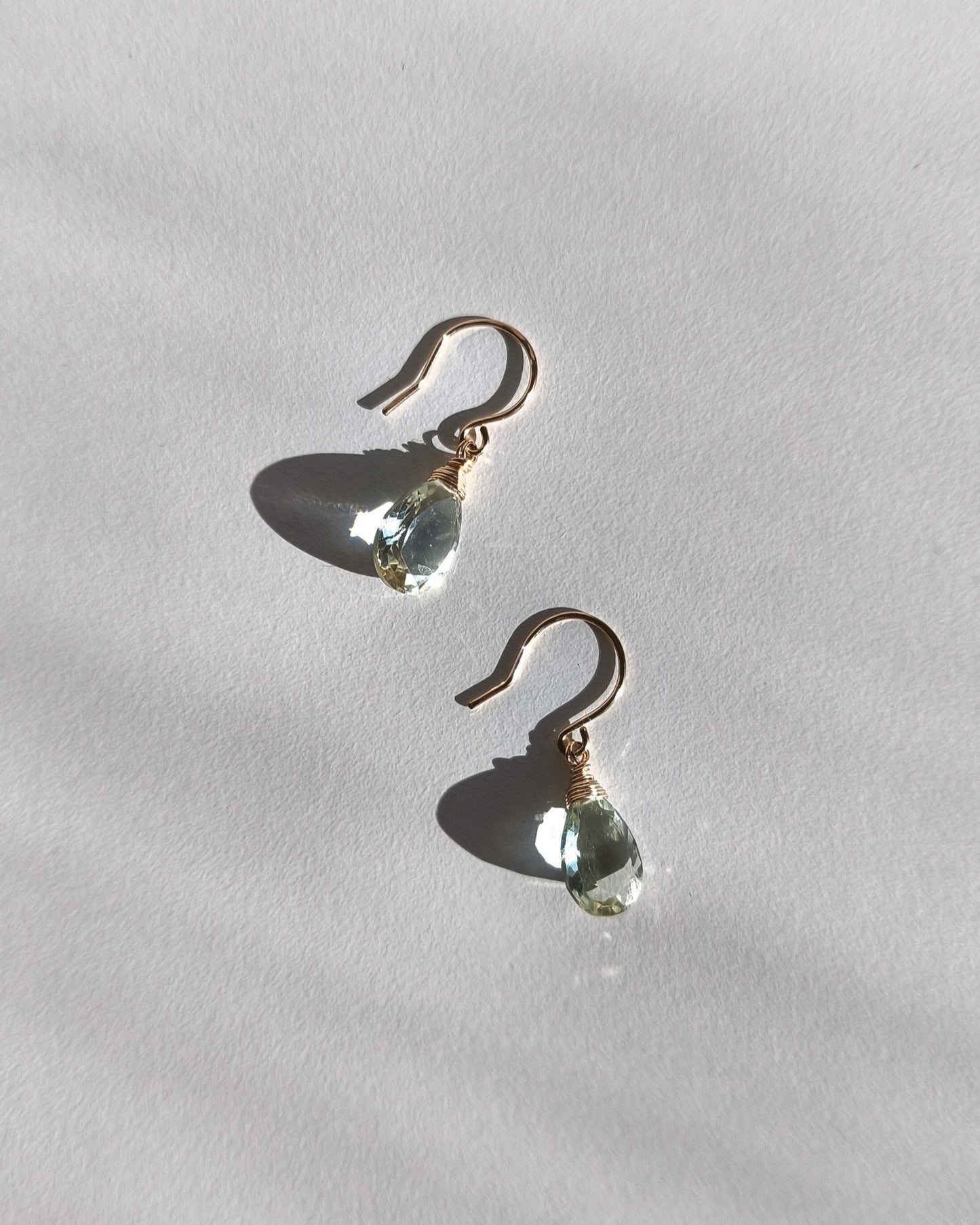 Drop earrings - green amethyst