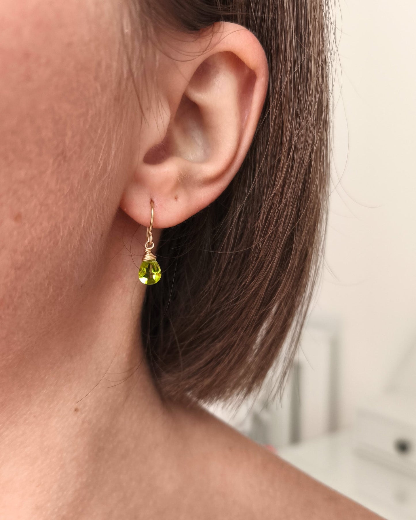 Peridot drop earrings