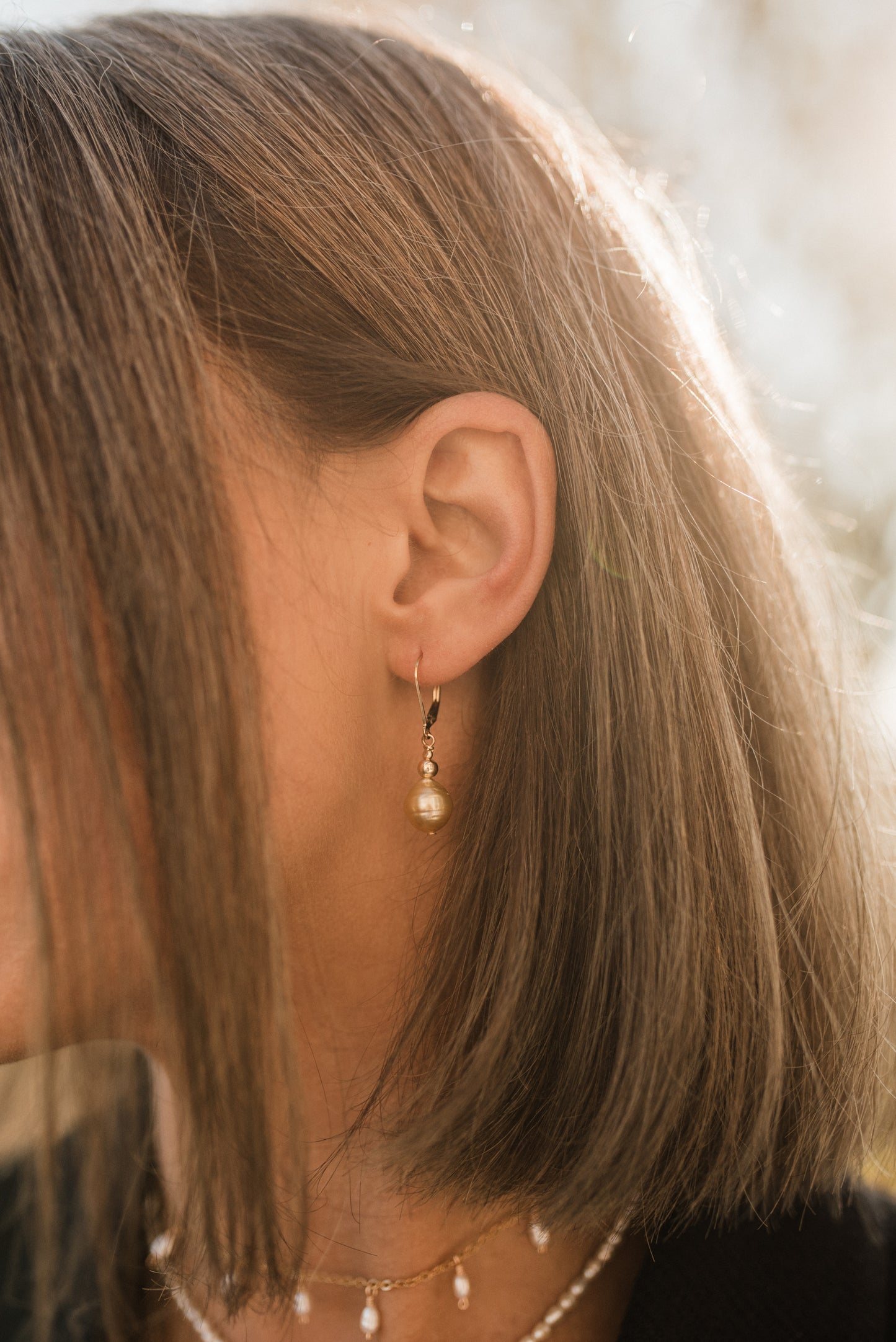 Náušnice s jihomořskými perlami