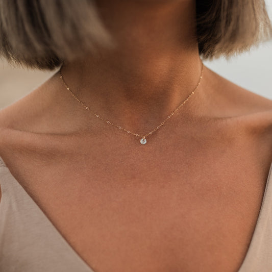 Round aquamarine necklace