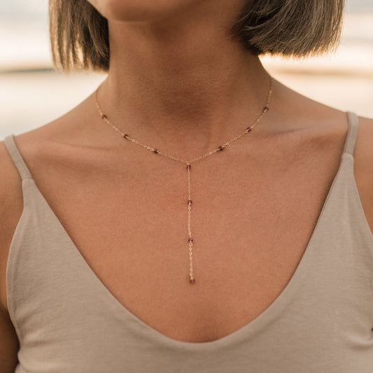Tourmaline Y necklace