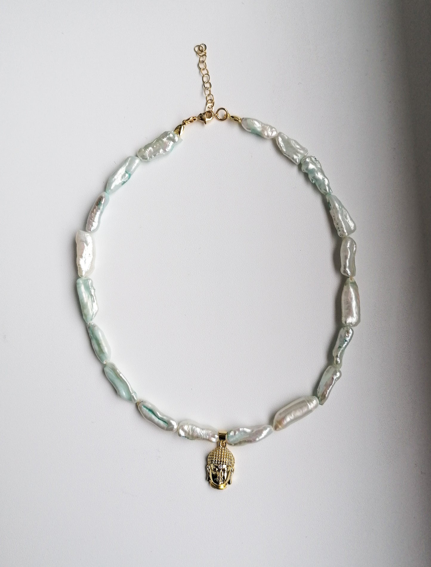 Mint buddha necklace