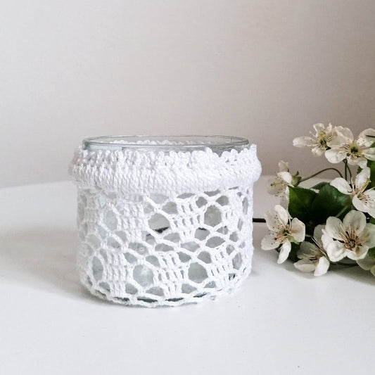 White lace candlestick