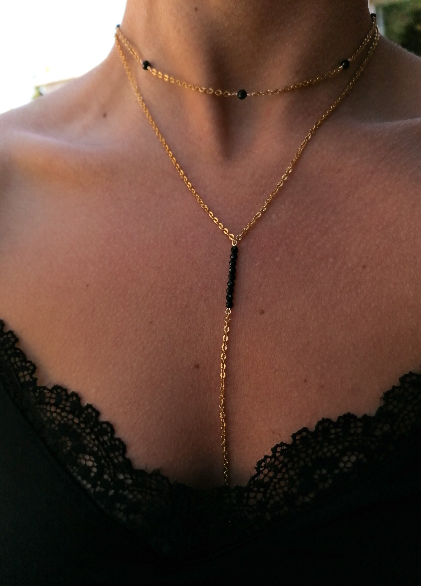 Vera necklace - black spinel