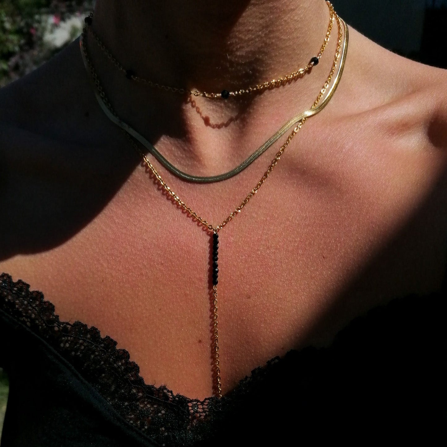 Vera necklace - black spinel