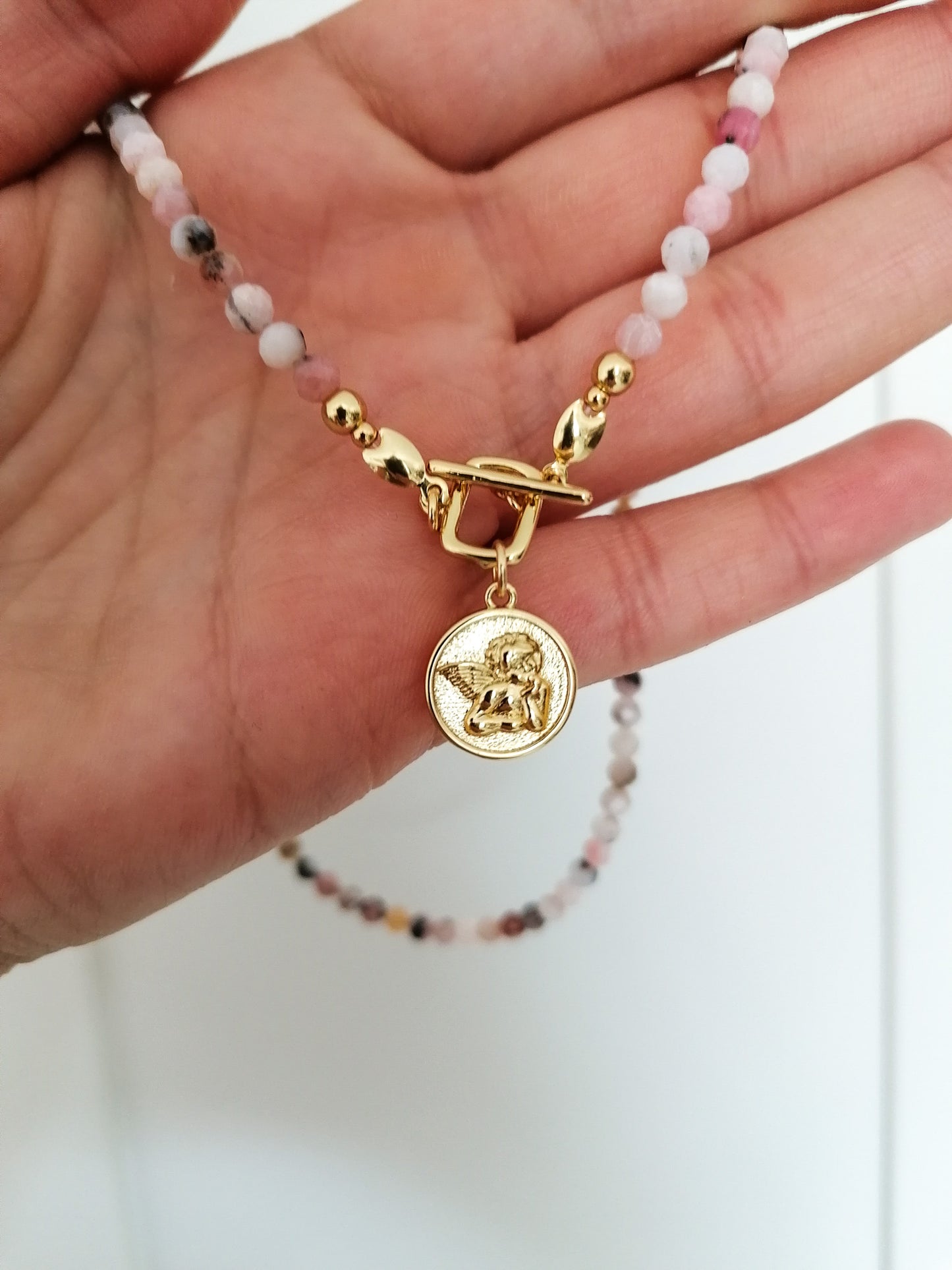 Guardian necklace - pink opal