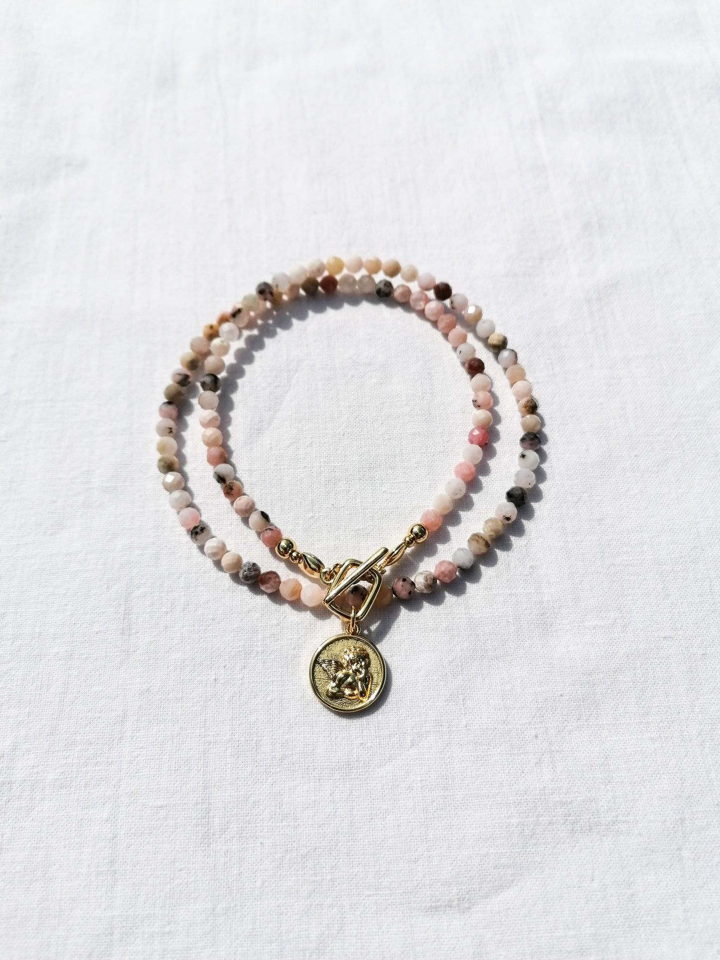 Guardian necklace - pink opal