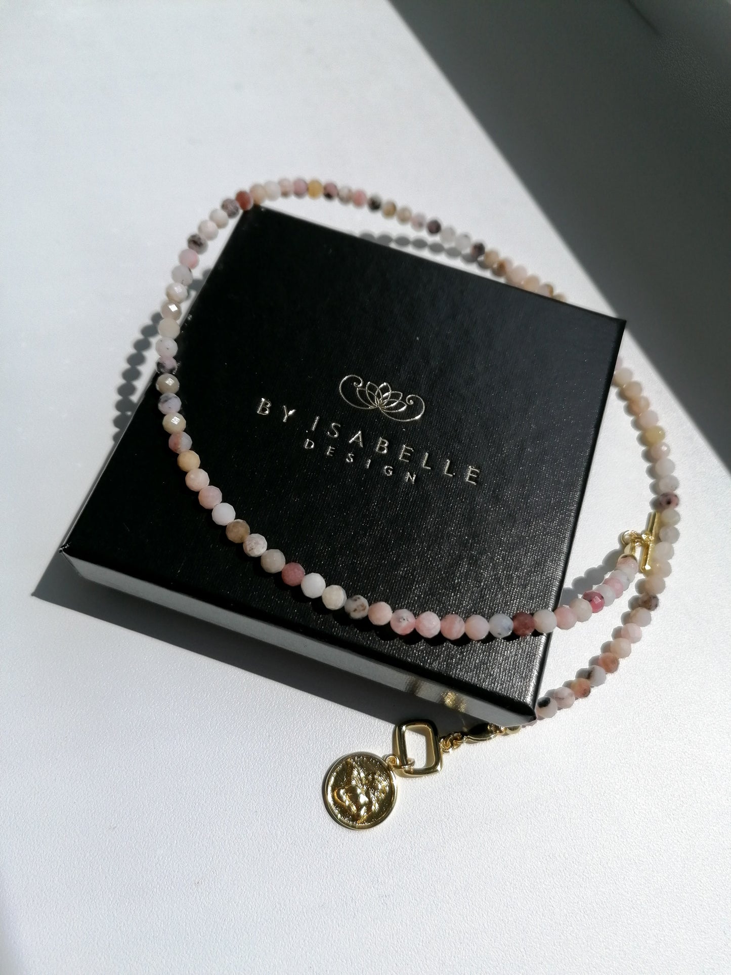 Guardian necklace - pink opal