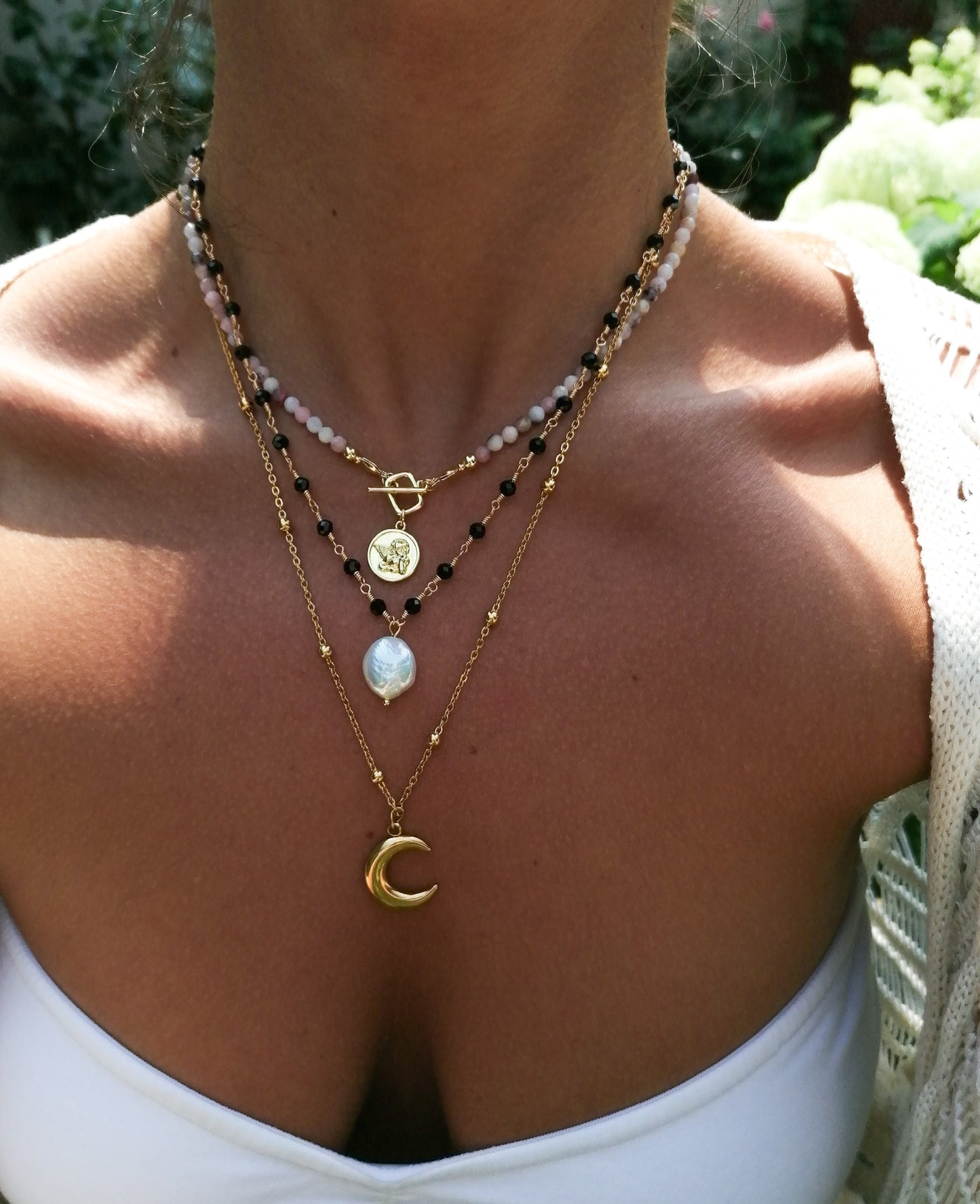 Guardian necklace - pink opal