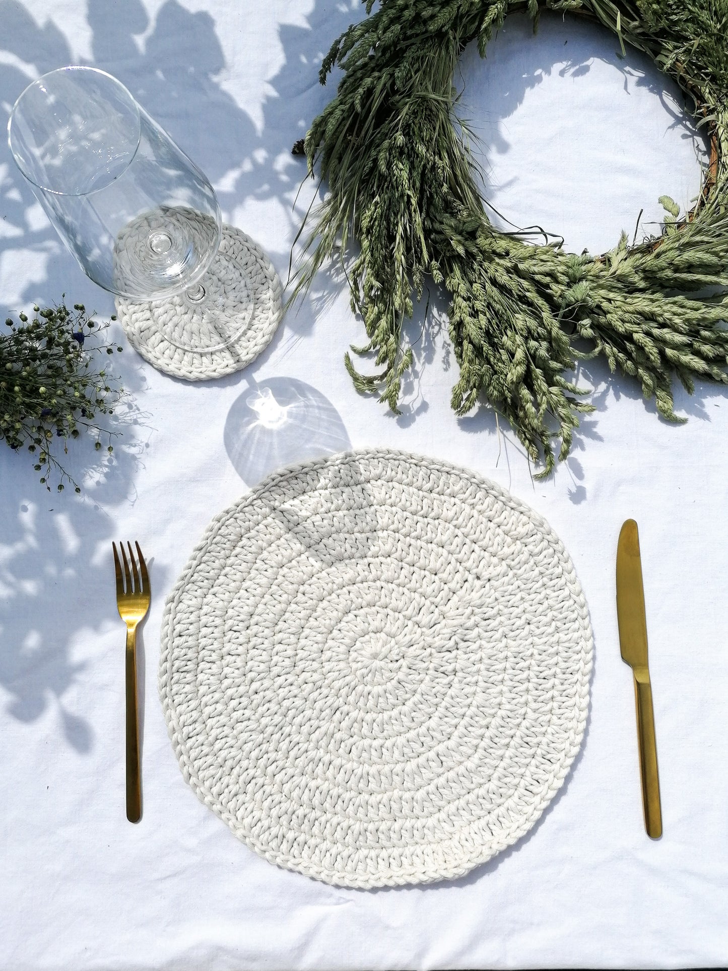 Round cotton placemats