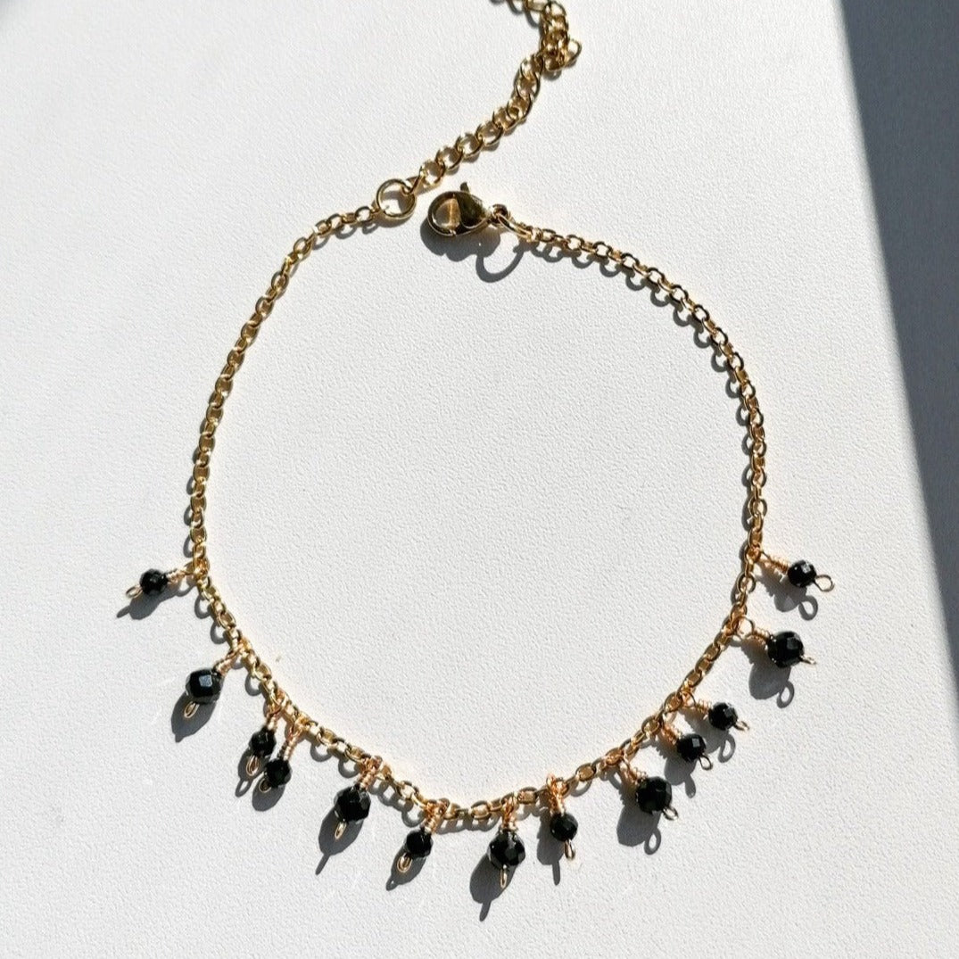 Heidi anklet - black spinel