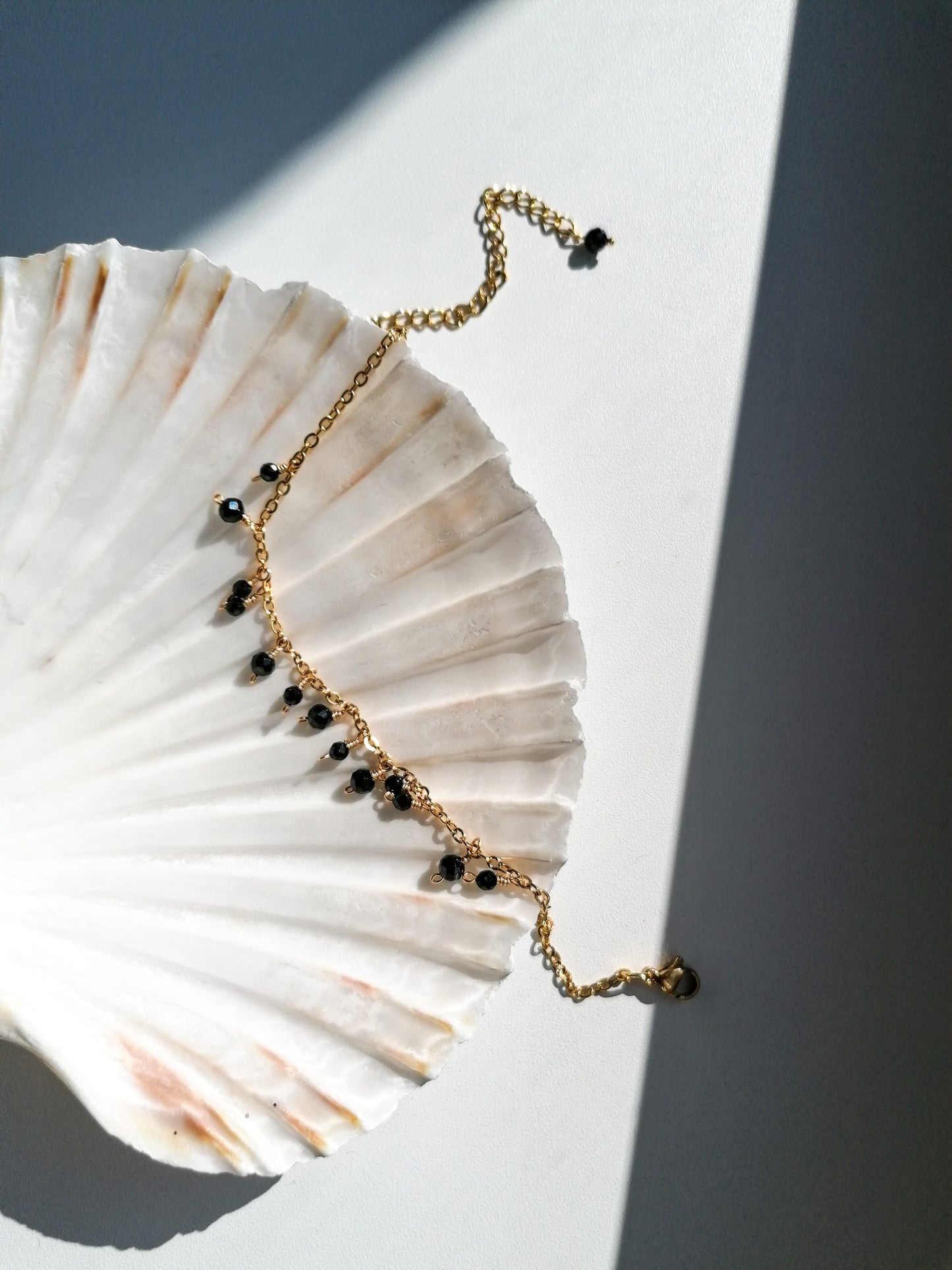 Heidi anklet - black spinel