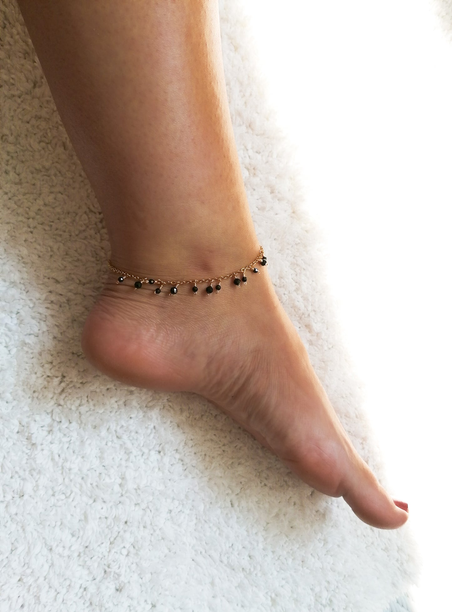 Heidi anklet - black spinel