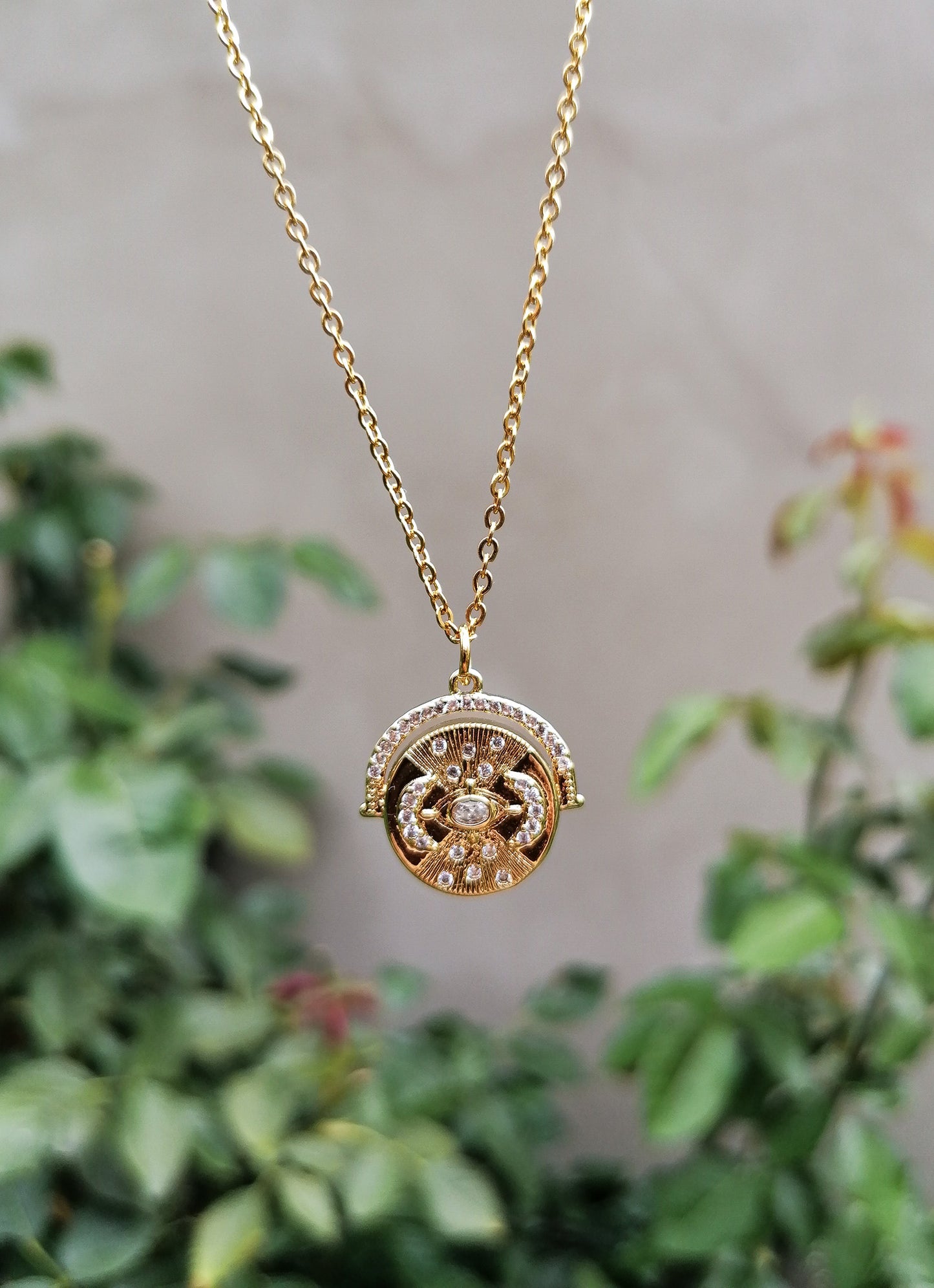 Celestial coin necklace