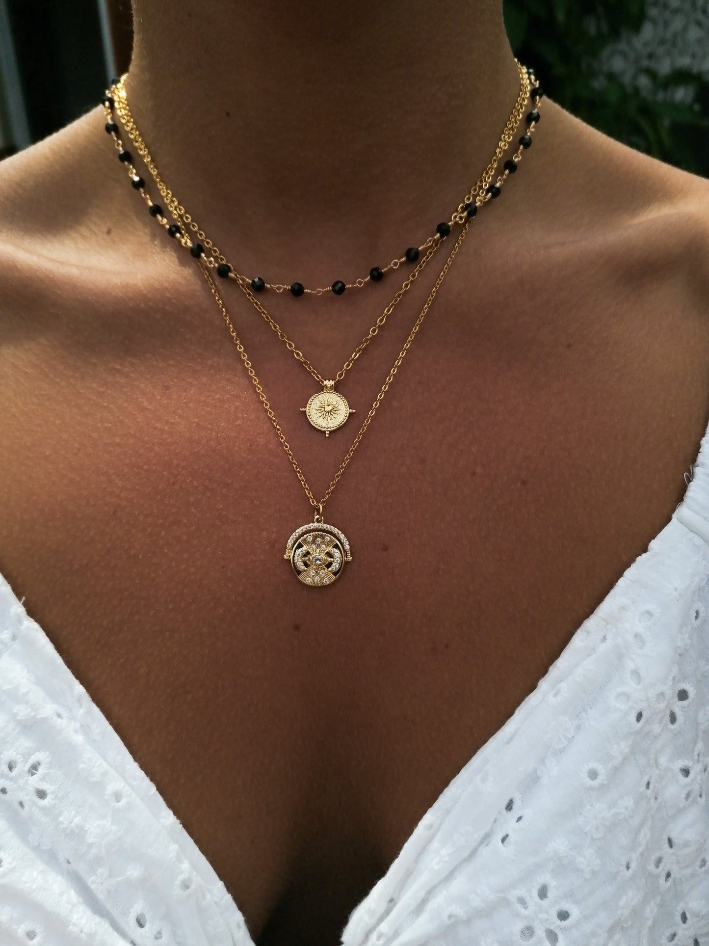 Celestial coin necklace