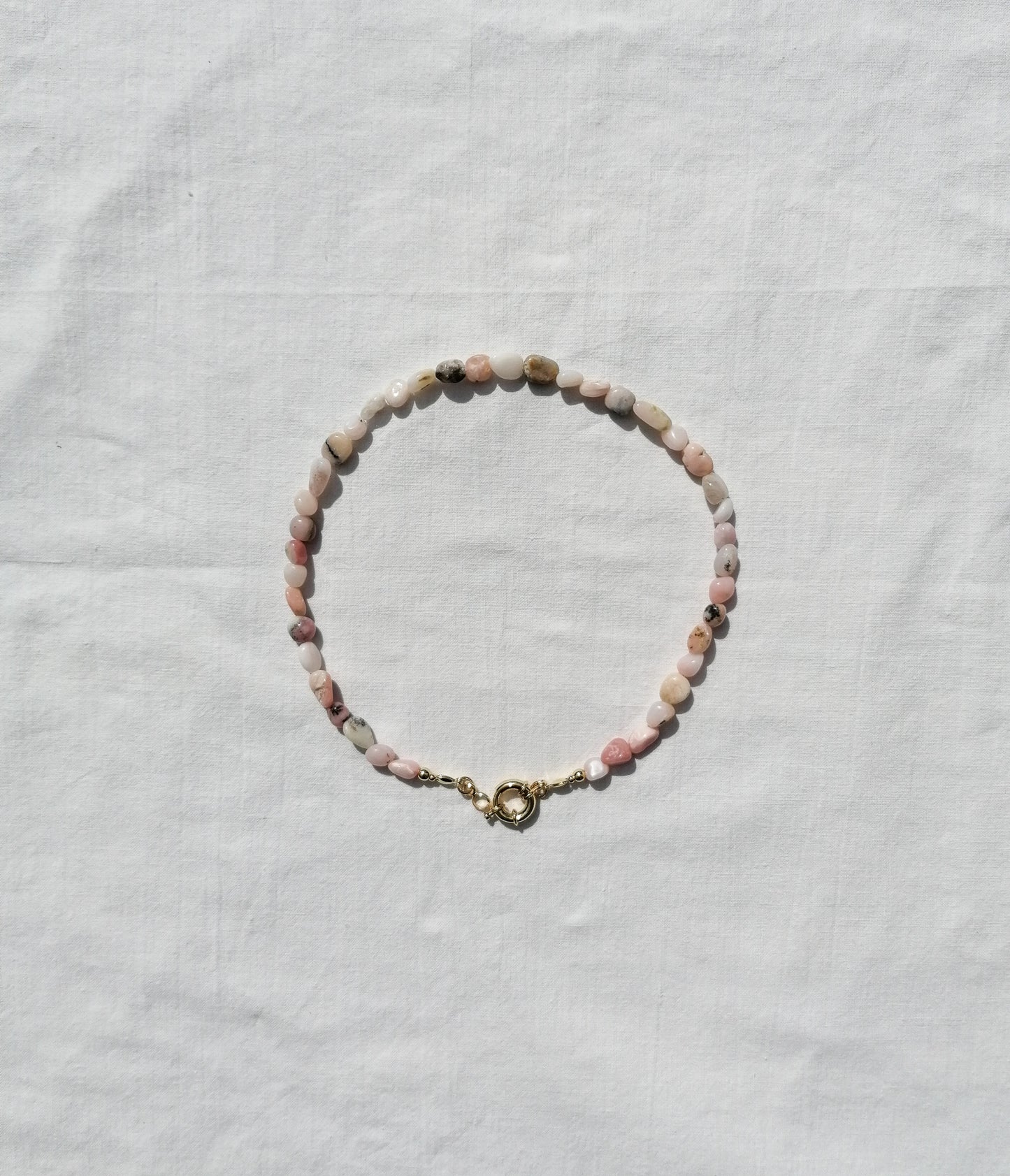 Pink opal necklace