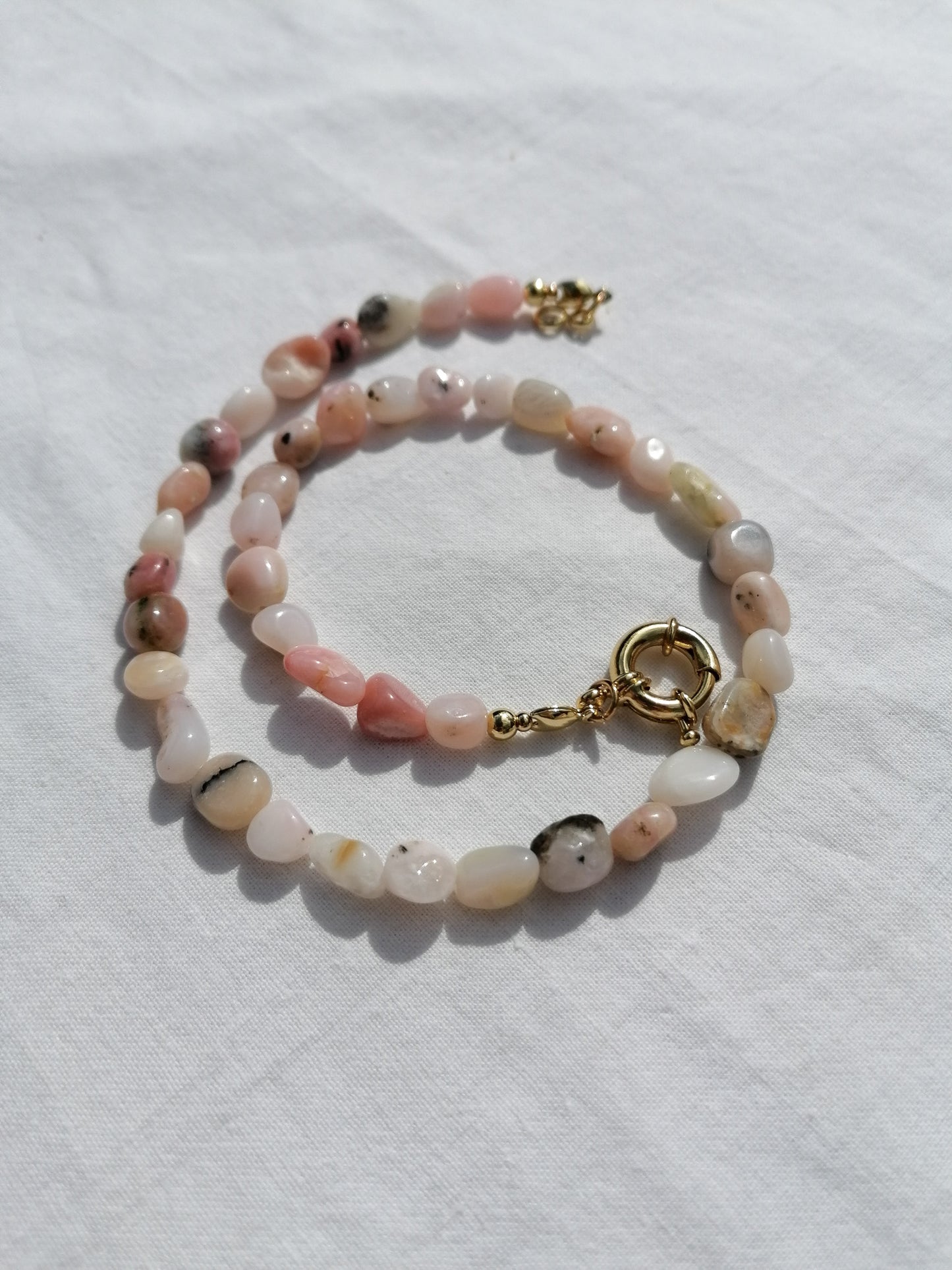 Pink opal necklace