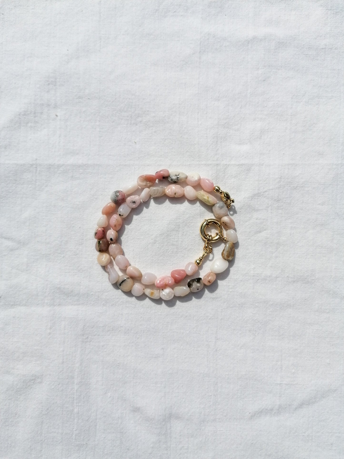Pink opal necklace