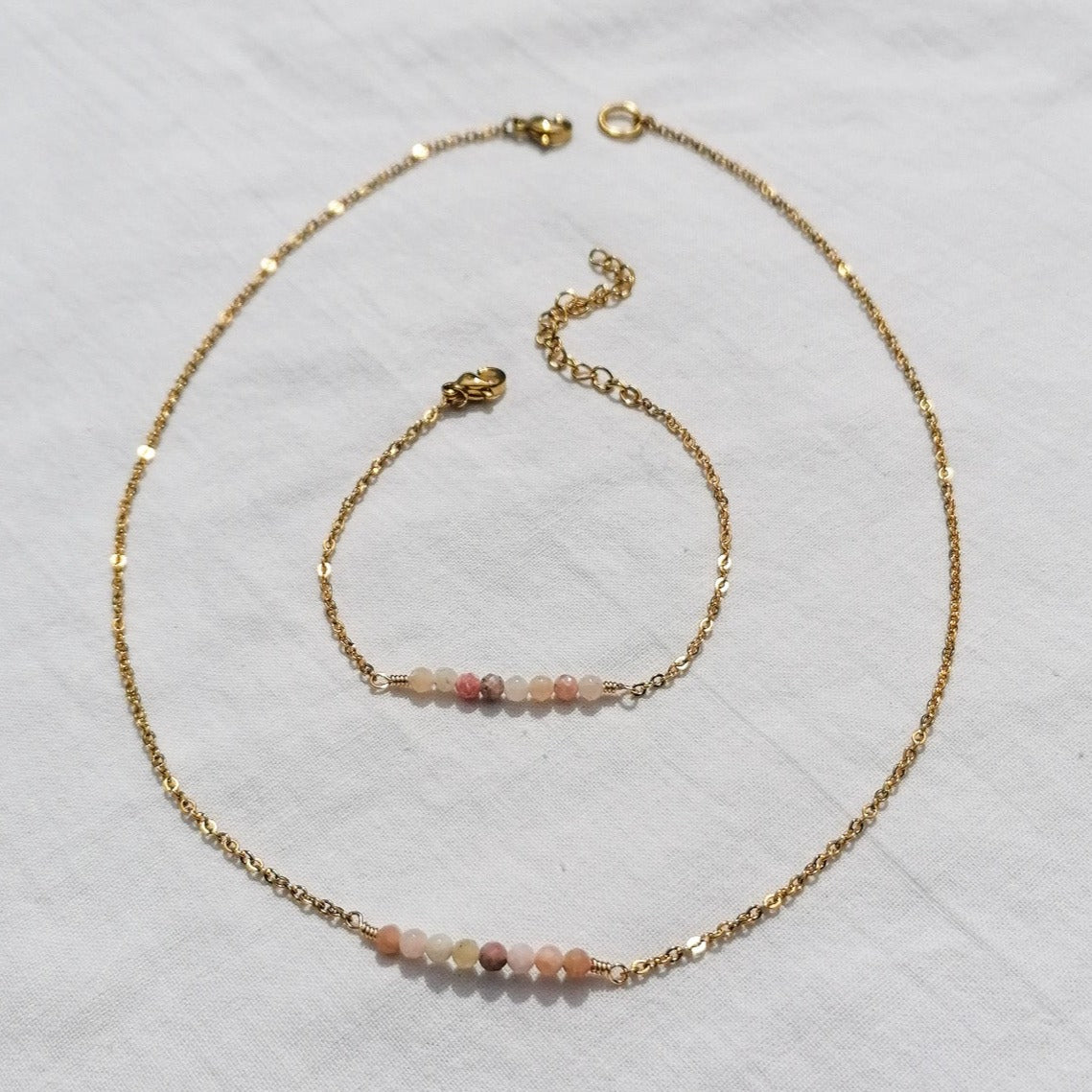 Schmuckset - rosa Opal