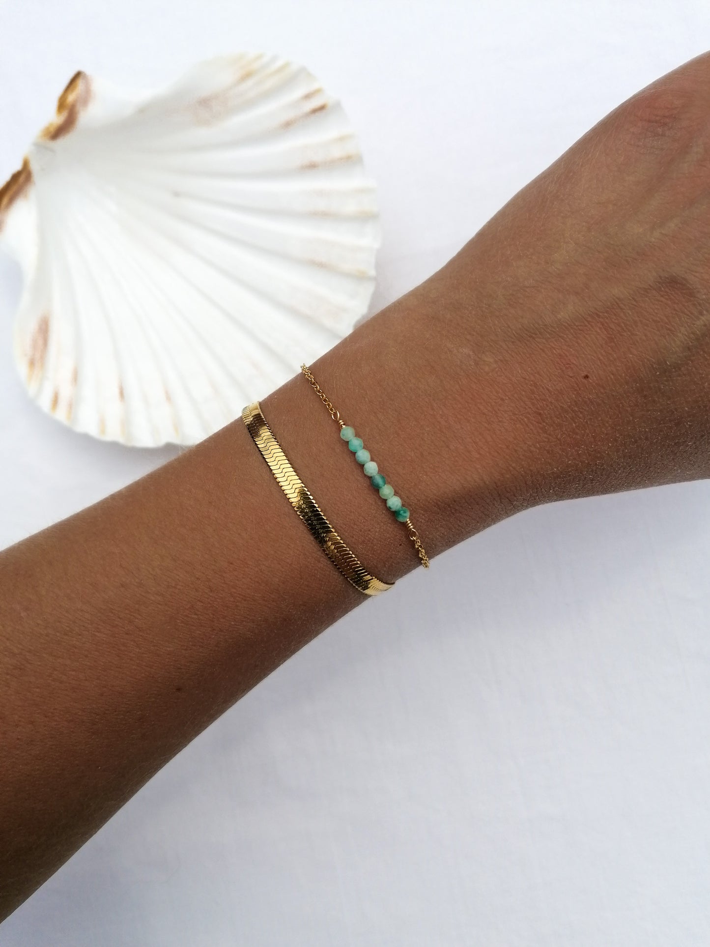 Amazonite bar bracelet