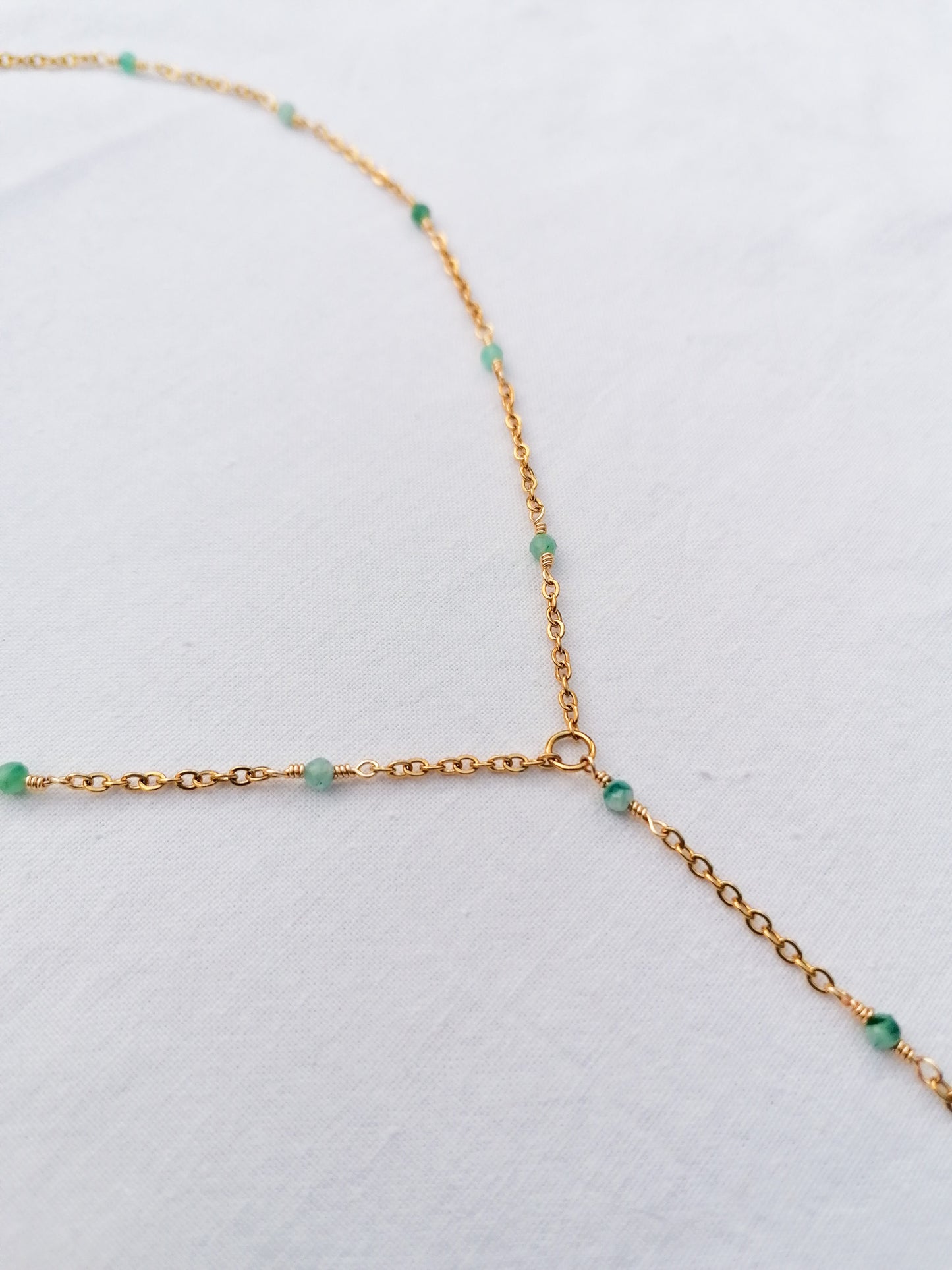 Amazonite Y necklace