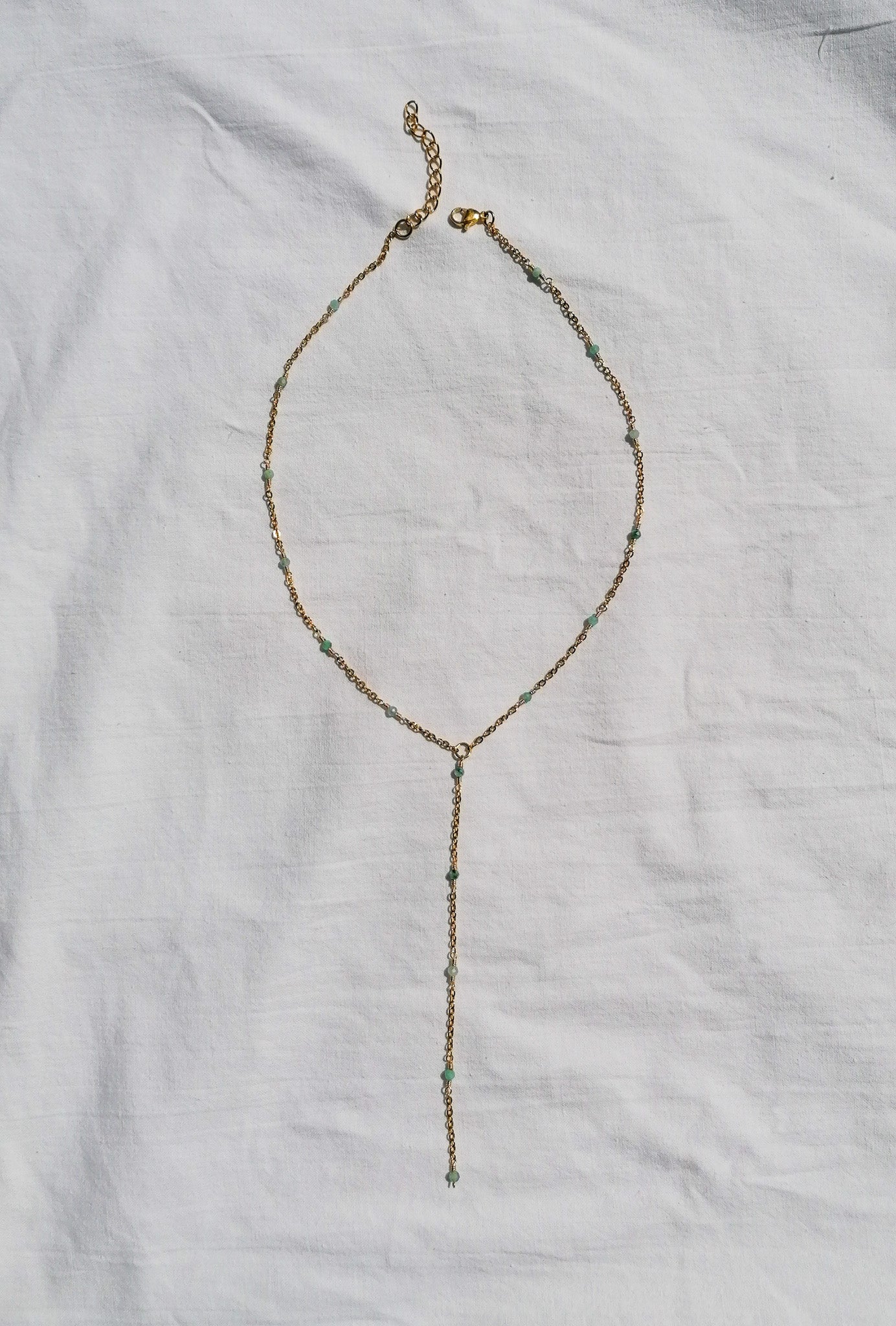 Amazonite Y necklace