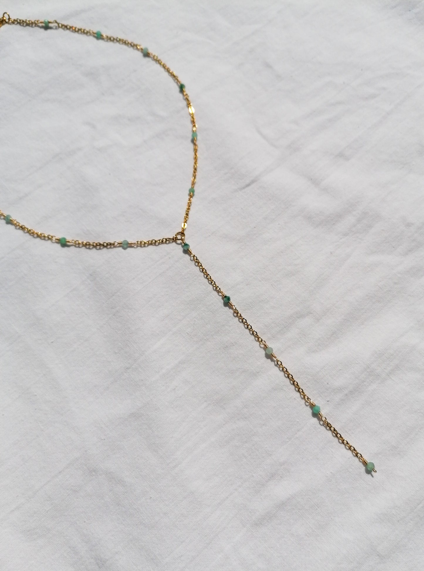 Amazonite Y necklace