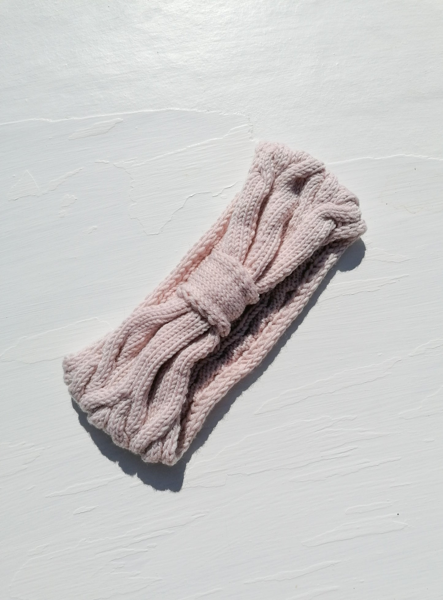 Knitted wool headband - pink