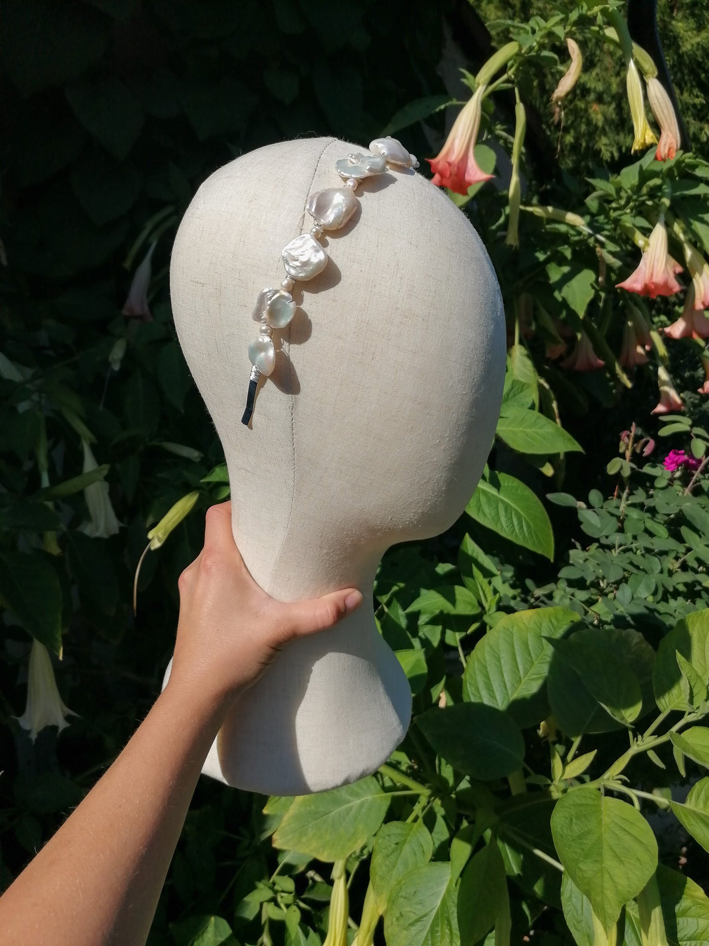 Keshi pearl headband