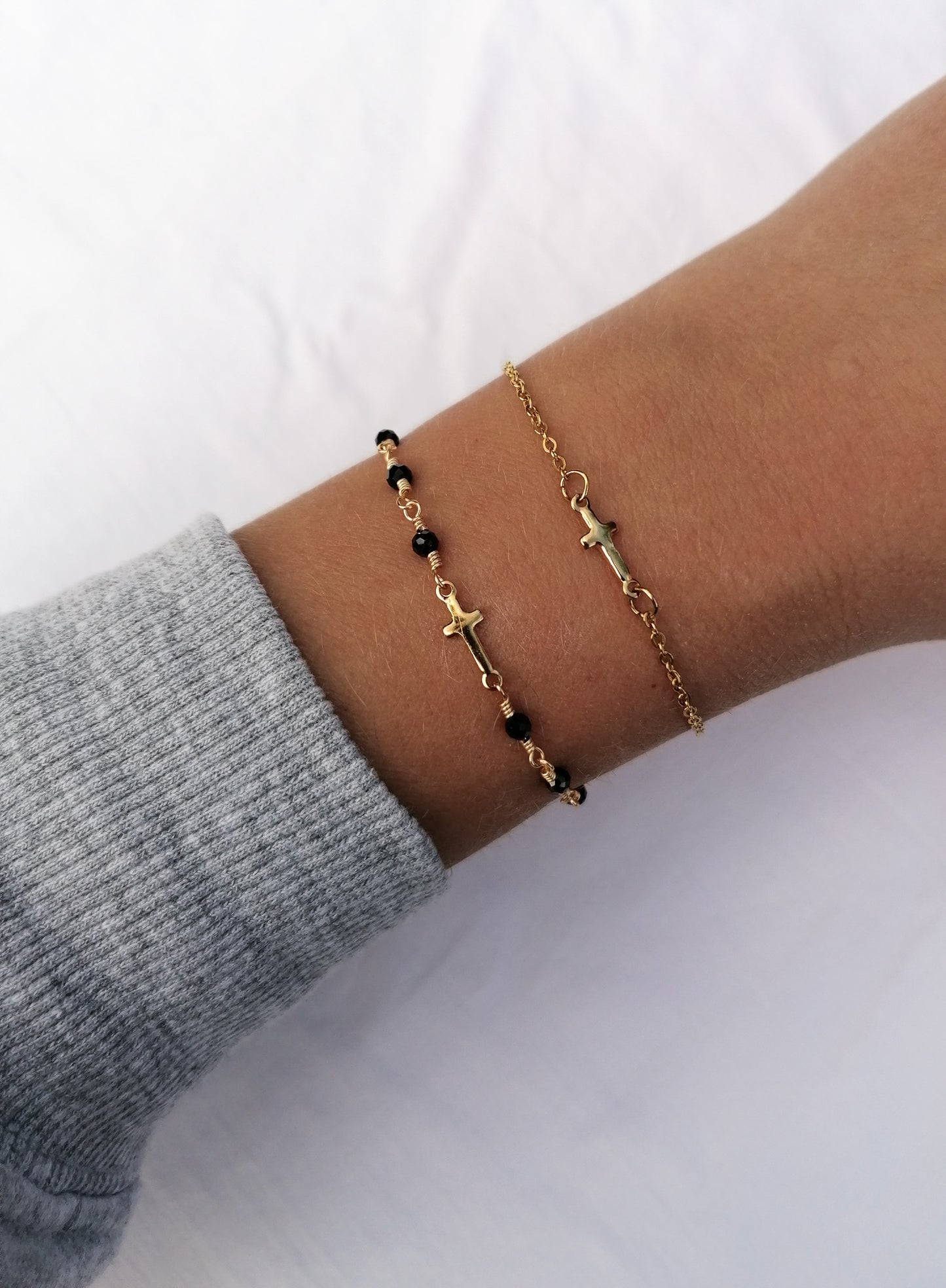 Dainty cross bracelet