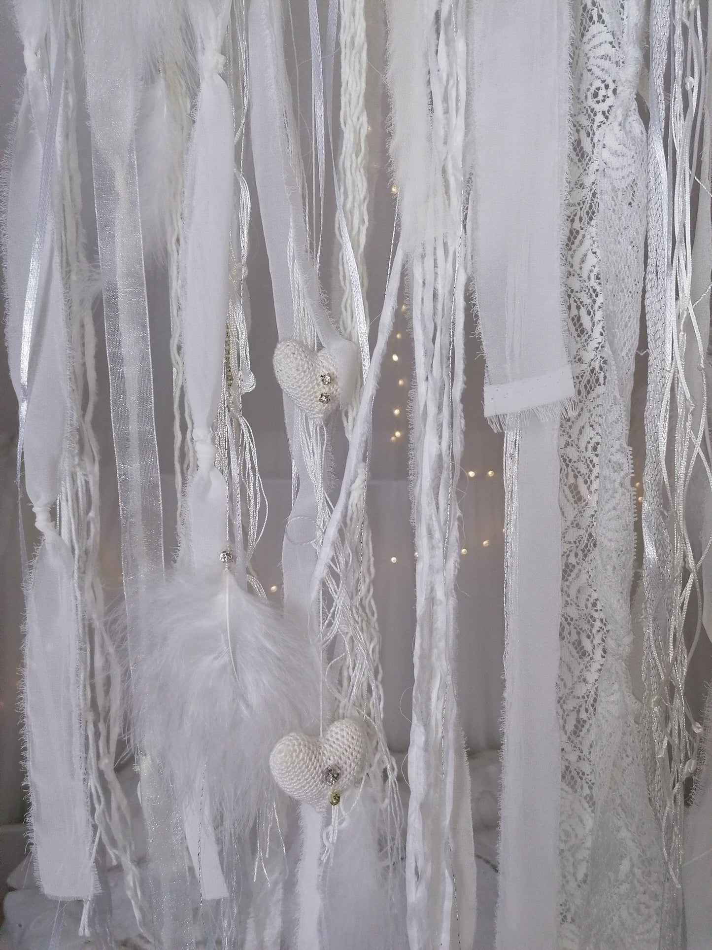 White rhinestone dreamcatcher ⌀ 40 cm