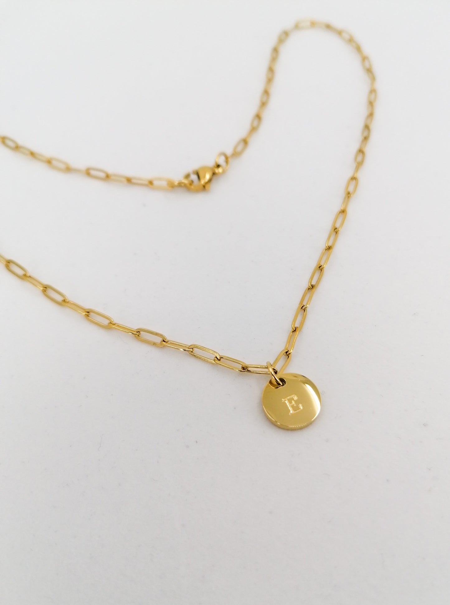 Initial necklace - paperclip chain
