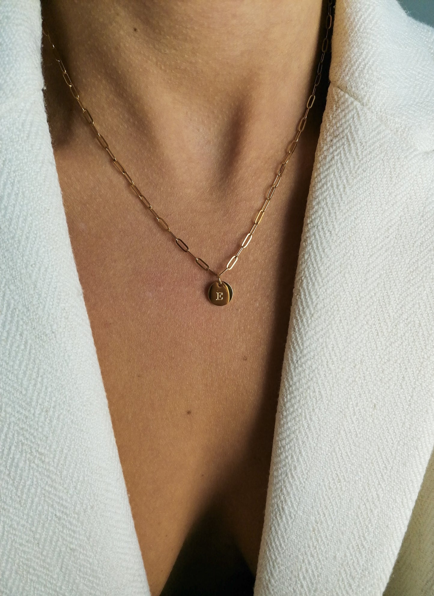 Initial necklace - paperclip chain