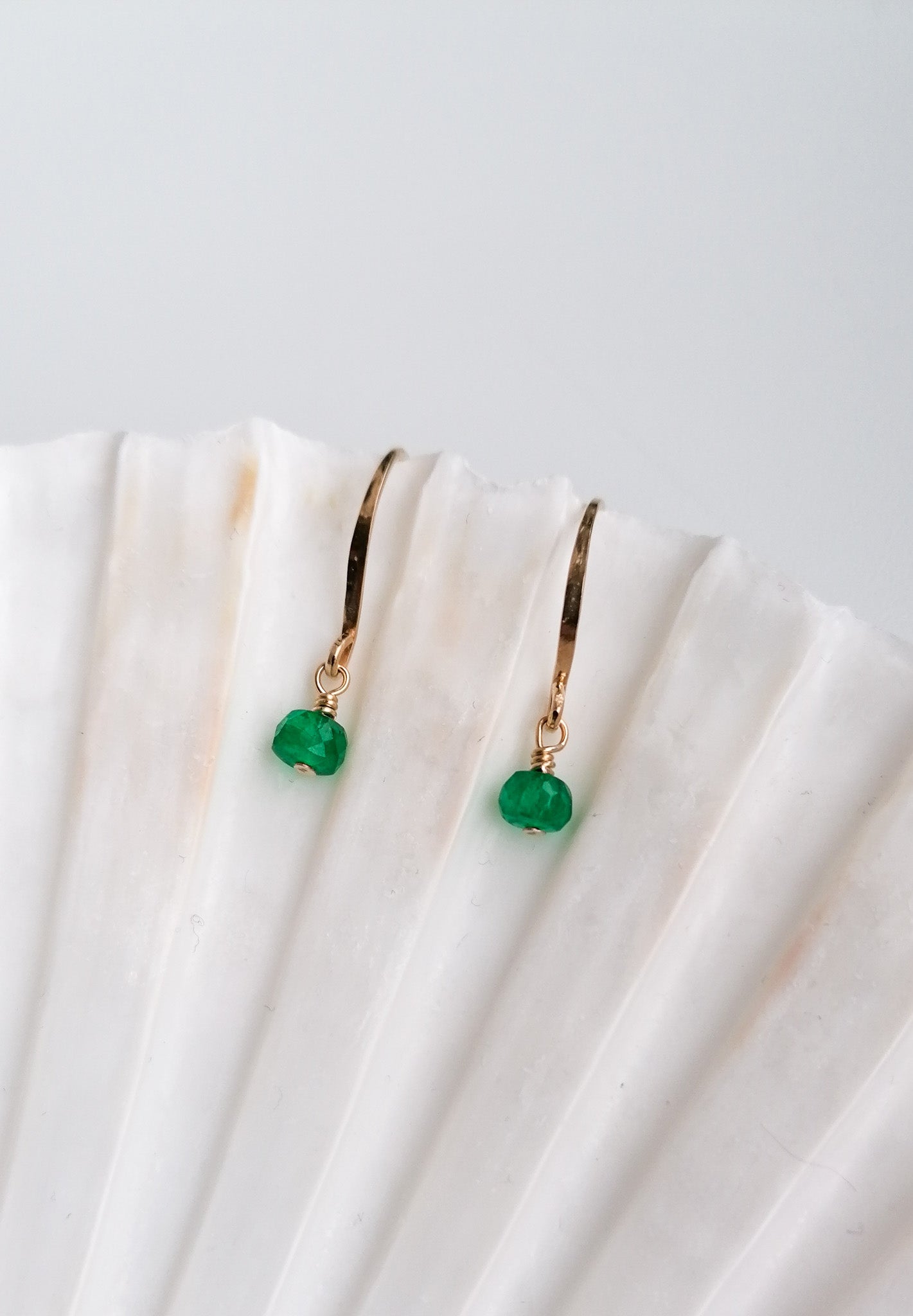 Emerald earrings - gold filled