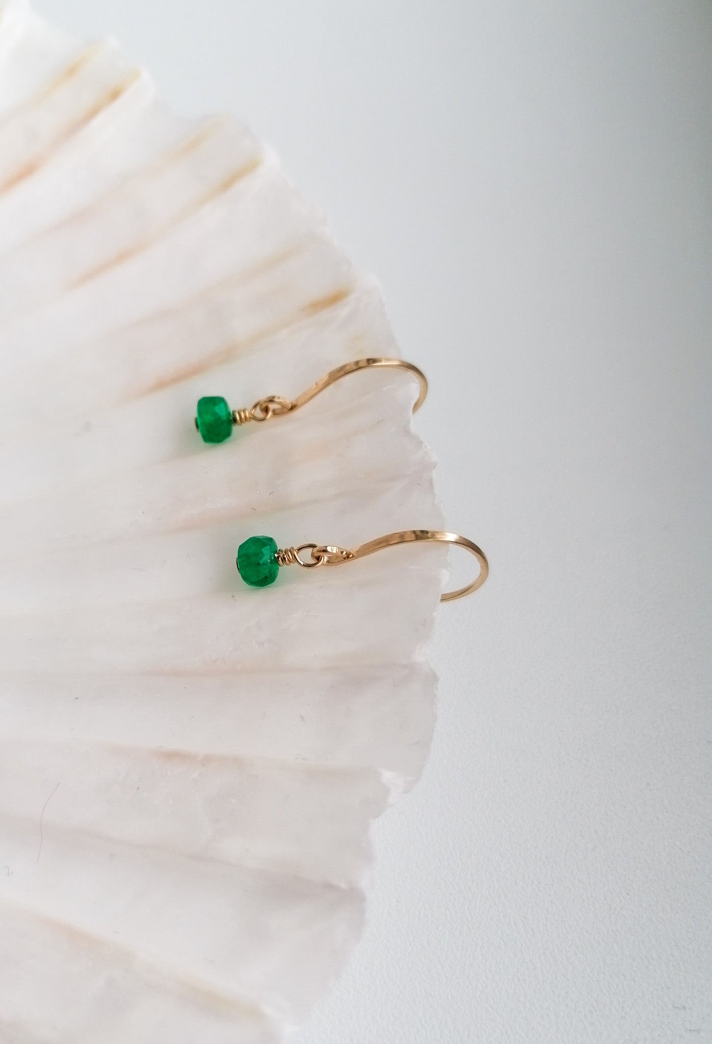 Emerald earrings - gold filled