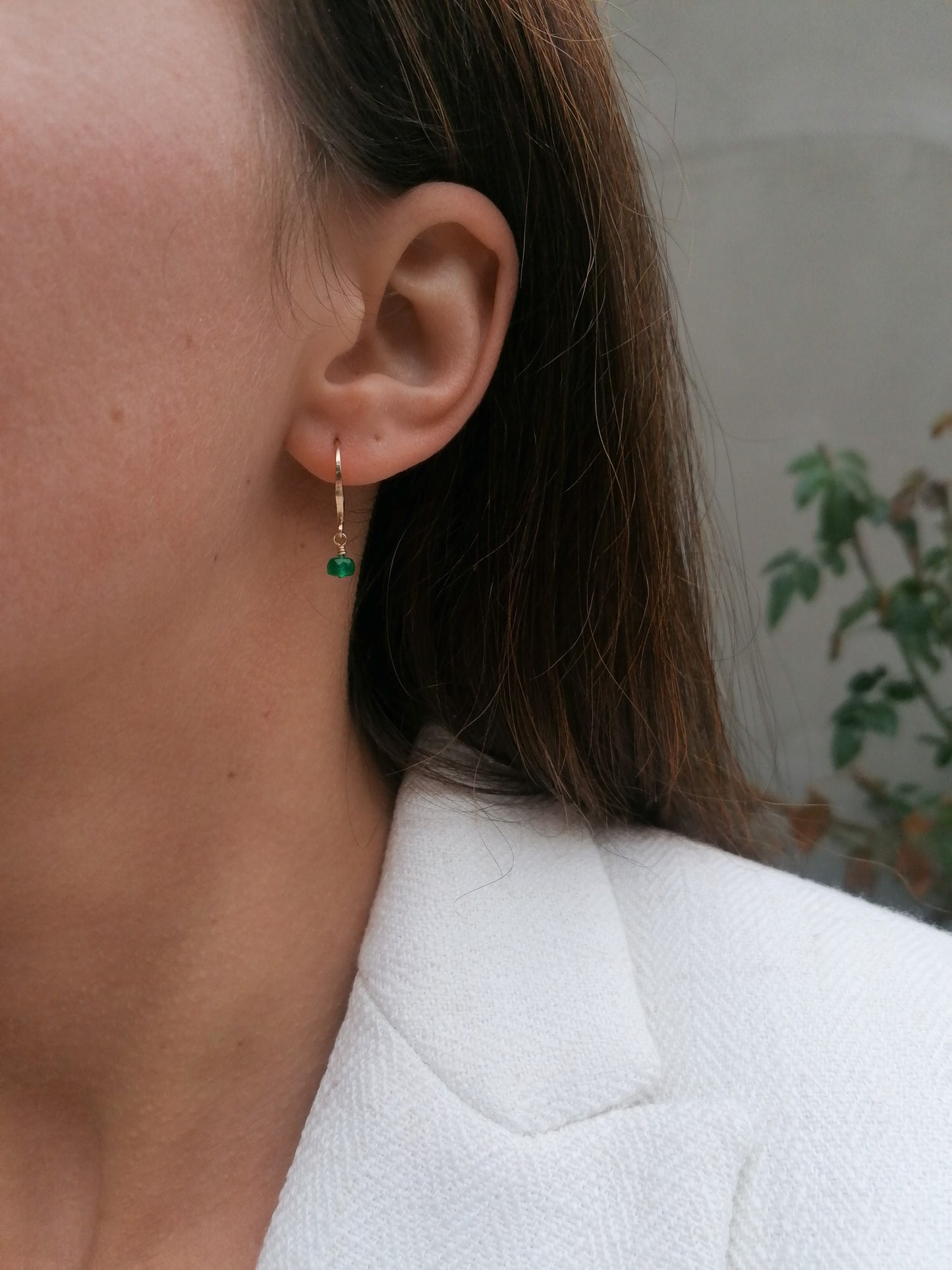 Emerald earrings - gold filled