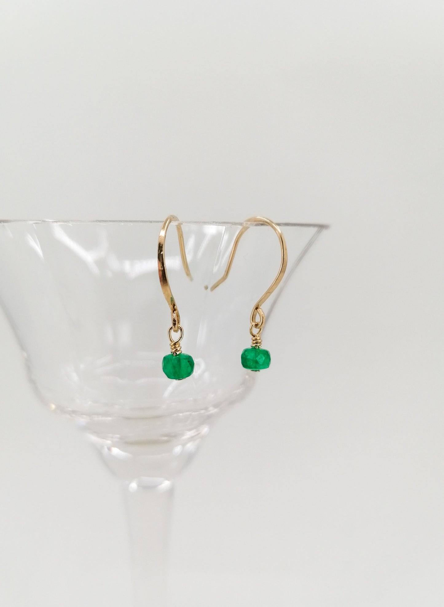 Emerald earrings - gold filled