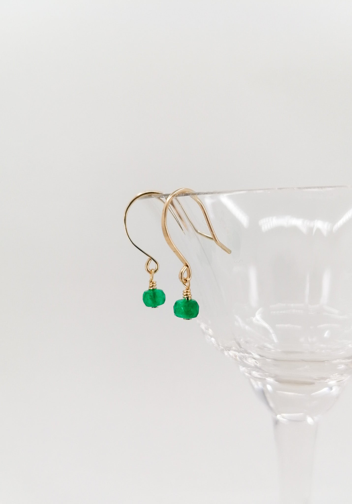 Emerald earrings - gold filled