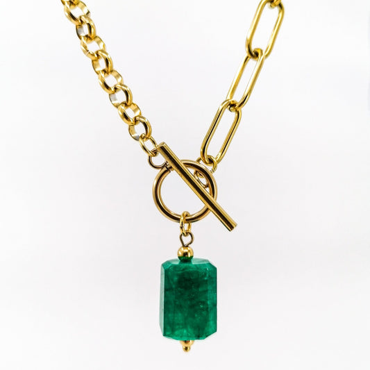 Chunky emerald necklace
