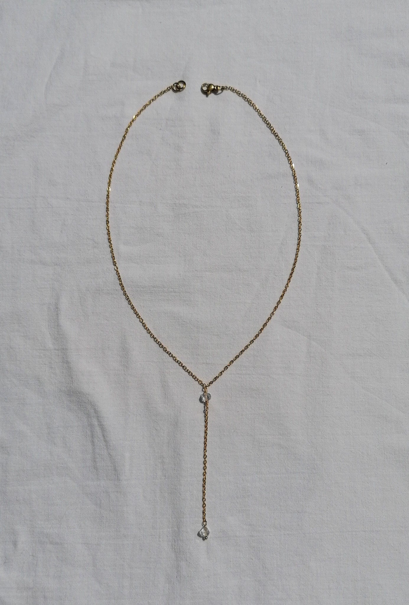 Y-Halskette mit Herkimer-Diamanten